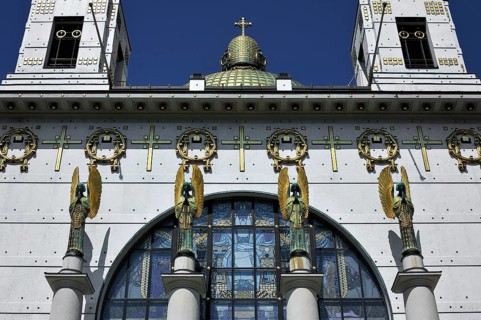 Four Archangels above the main portal of the Church of St. Leopold at Steinhof Psychiatric Hospital