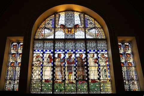 Stained glass windows by the artist Koloman Moser of the Church of St. Leopold at Steinhof