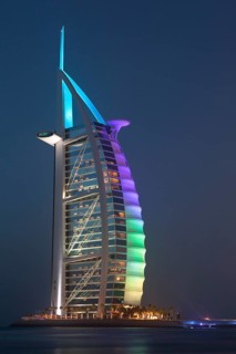 Burj al Arab Hotel at dusk