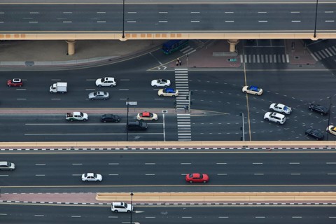 Cars on the highway Sheikh Zayed Road