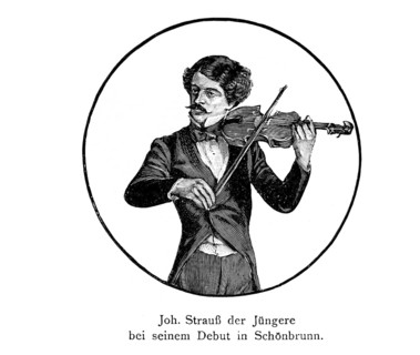Johann Strauss the Younger during his debut at Schoenbrunn