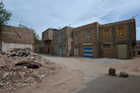 Ruins of Uighur Muslim mudbrick houses