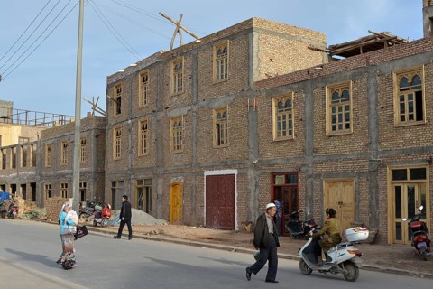 Newly constructed building in the Uighur Muslim Quarter