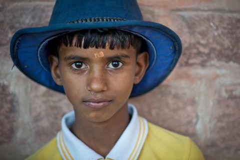 Boy wearing a hat