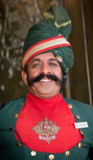 Smiling doorman