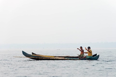Two fishermen in their boats