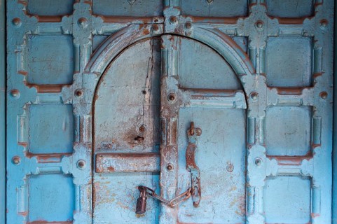 Old blue door