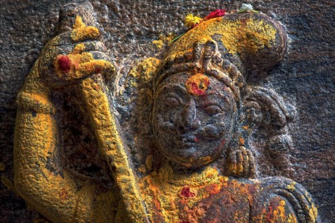 Guardian figure with a sword