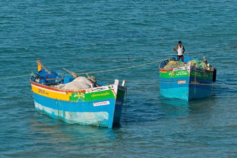 Colourful fishing boats