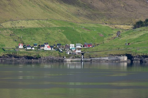 Kunoy village by the sea