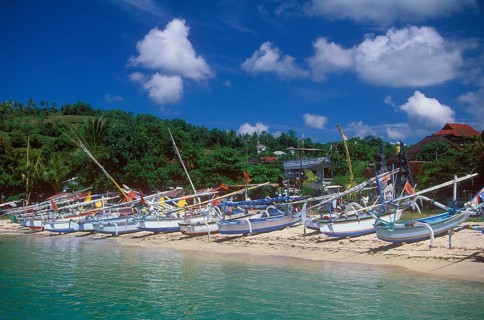 Fishing boats on the beach of Padang Bai