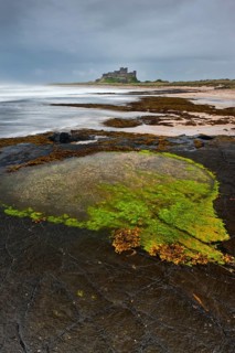 Bamburgh Castle during a storm