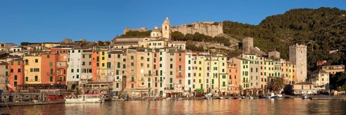 Harbour and historic town centre on the coast