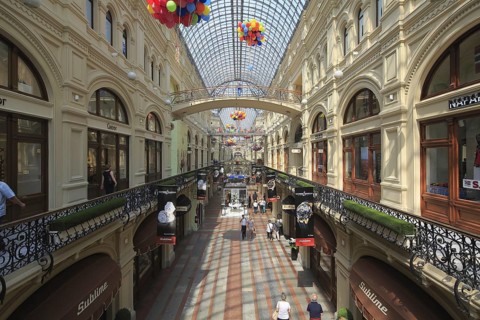 Covered passage in the GUM department store on Red Square