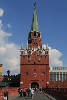 Troitskaya Tower or Trinity Tower with the main entrance to the Kremlin