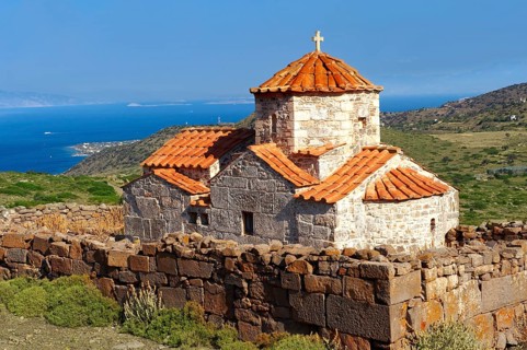 Church of the Byzantine monastery Taxiarhes to the sanctuary of Zeus Hellanios