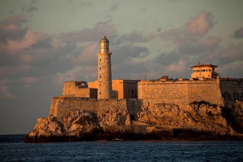 Lighthouse and the fortress of Castillo de los Tres Reyes del Morro