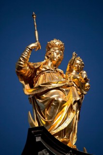 Golden statue of the Virgin Mary
