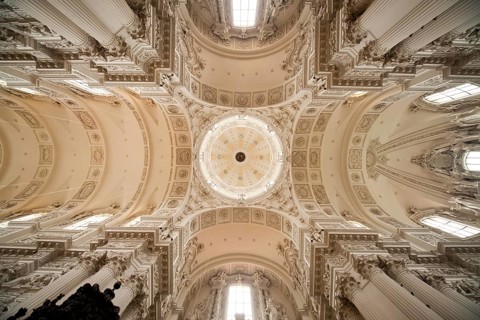 Interior of the Catholic Collegiate Church of St. Cajetan or Theatine Church of St. Cajetan