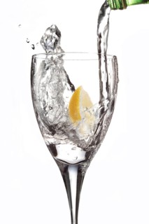 Water being poured into a glass