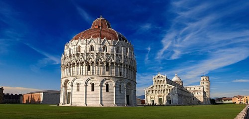 The Duomo of Pisa with the Baptistry at front