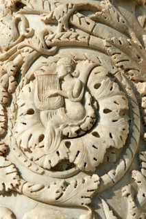 Medieval sculptural reliefs on the door of the Baptistry of St. John