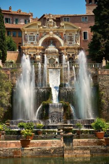 The water jets of the Organ fountain