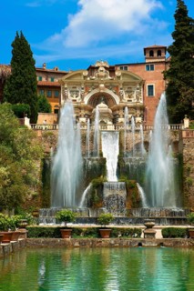 The water jets of the Organ fountain
