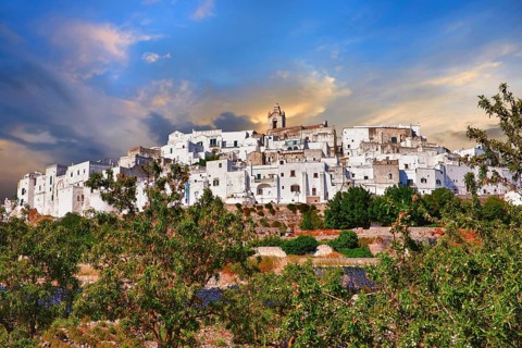 The medieval fortified hill town of Ostuni