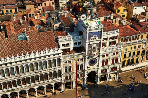 The early Renaissance clock tower of Torre dell' Orologio