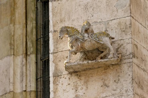 Sculpture of a horse and rider