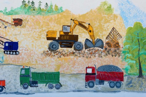 Naive wall painting