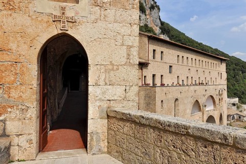 Entrance door to the Monastery of St. Benedict or Sacro Speco