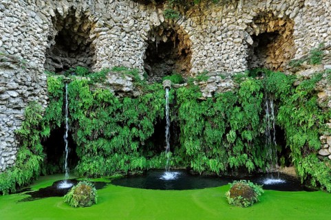 Gargoyles at the grotto of the water source