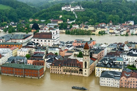 Historic town centre with Mariahilf Monastery