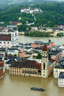 Historic town centre with Mariahilf Monastery