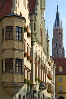 Town hall with a bay window in the old town