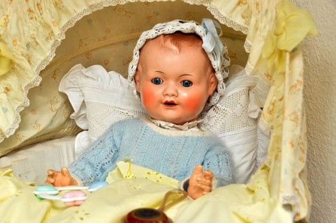 Old doll from the Schildkroet factory in the shop Buedinger Puppenhaus