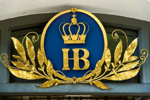 Cast iron logo from Hofbraeuhaus Munich