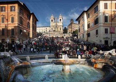 The Spanish Steps and the Trinita dei Monti church
