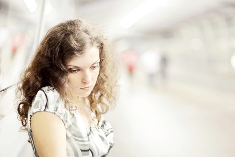 Woman in a public space