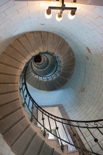 Staircase in the Phare d'Eckmuehl lighthouse