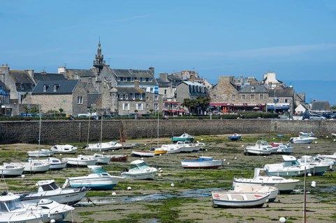 Townscape with the harbour at low tide
