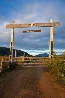 Entrance to a cattle farm