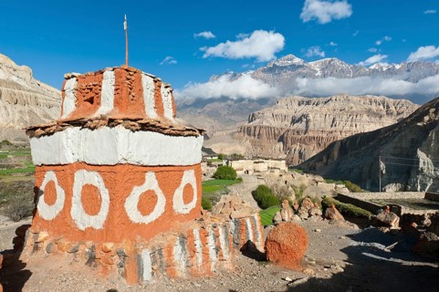 Brightly painted Chorten