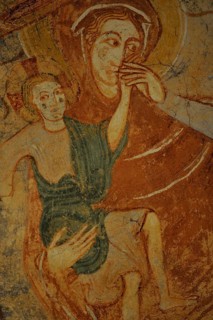 Fresco from the 11th century in the Romanesque Abbey Church of Saint Savin