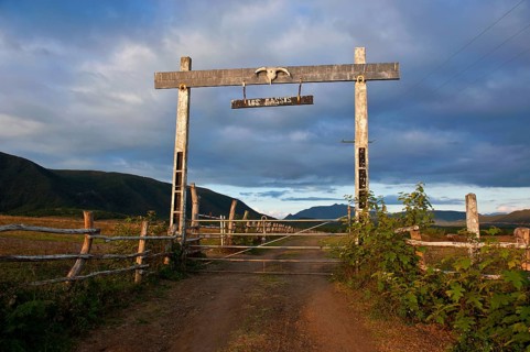 Entrance to a cattle farm