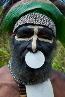 Decorated and painted tribal chief
