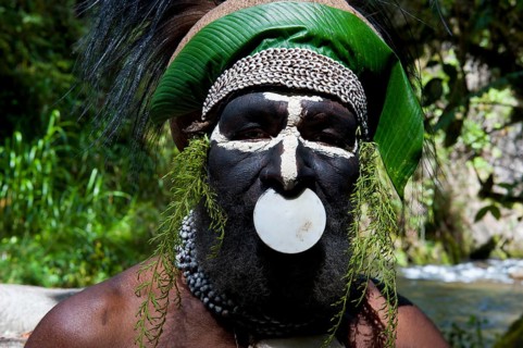 Decorated and painted tribal chief