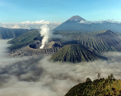 Mount Bromo with smoke